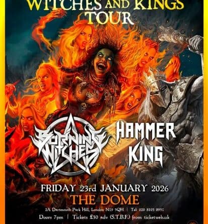The Witches & Kings Tour 2026 Burning Witches Hammer King Tour poster